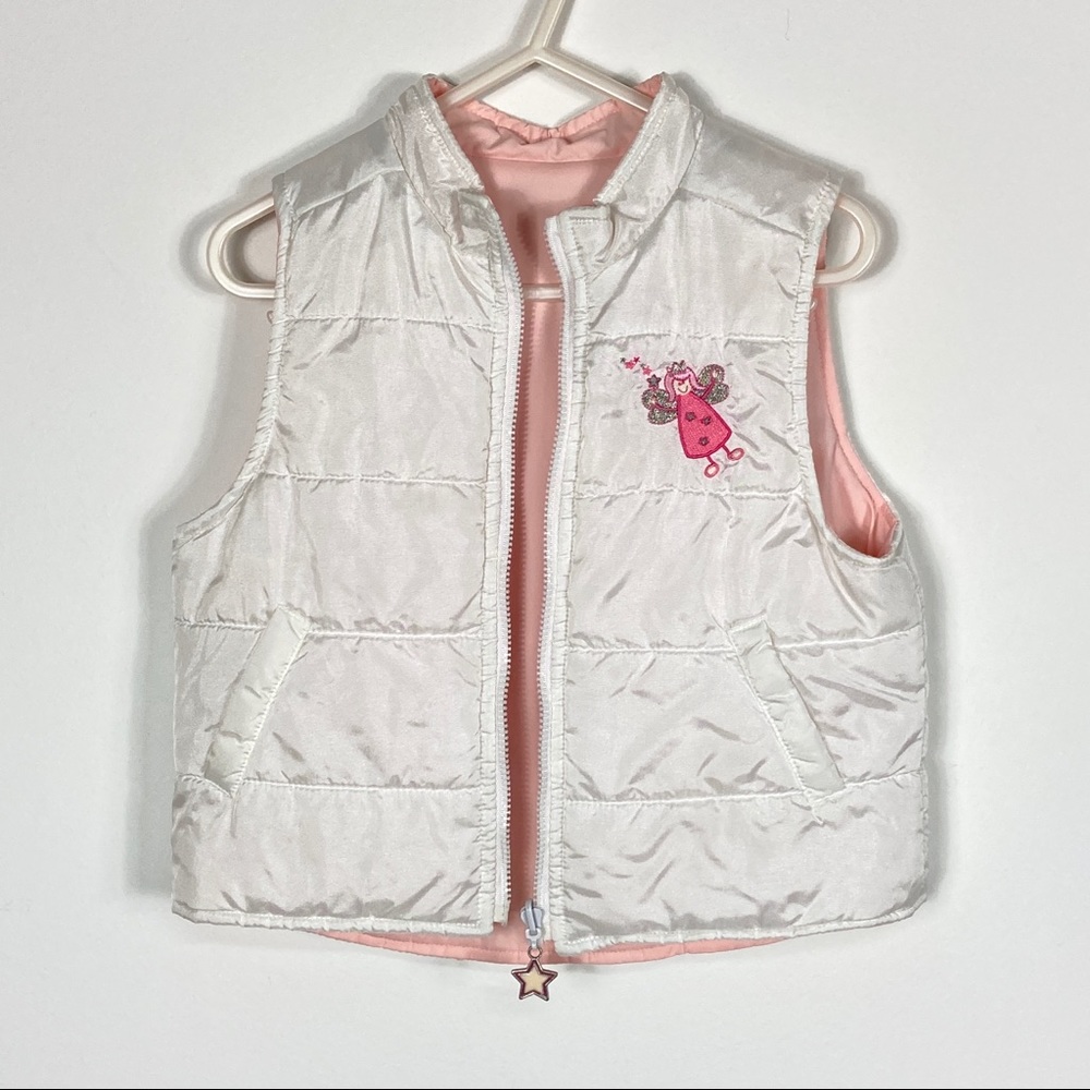 Reversible Pink & White Girl's Fairy Vest Size 4